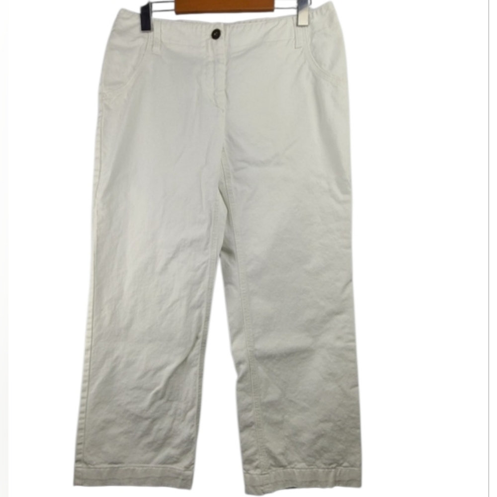 Weekend by Max Mara White Cropped Wide Leg Jeans High Waist Denim Waist 15”